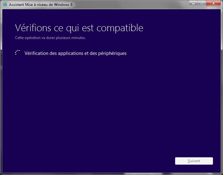 Assistant mise à niveau Windows 8 - Etape 2